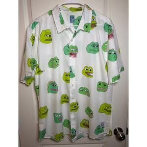 Y2K Pepe The Frog Official Teenage Shirt - Rare Meme All Over Print Size XL